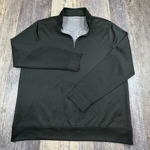 Hickey Freeman Pullover Mens Large Black Golf 1/4 Zip Mock Neck Stretch Casual
